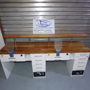 Han-Dental Doppelarbeitsplatz NEU 2 Freuding Absaugung inkl. Absaugmaul  0001268