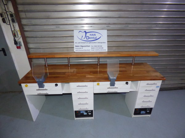 Han-Dental Doppelarbeitsplatz NEU 2 Freuding Absaugung inkl. Absaugmaul 0001269