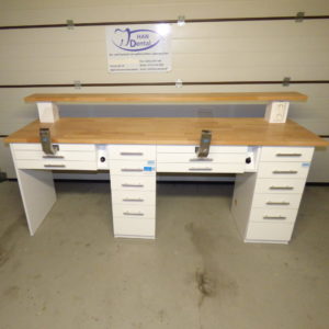 2er Labortisch Arbeitsplatz Doppelarbeitstisch NEU Dental f. Freuding Absaugungen