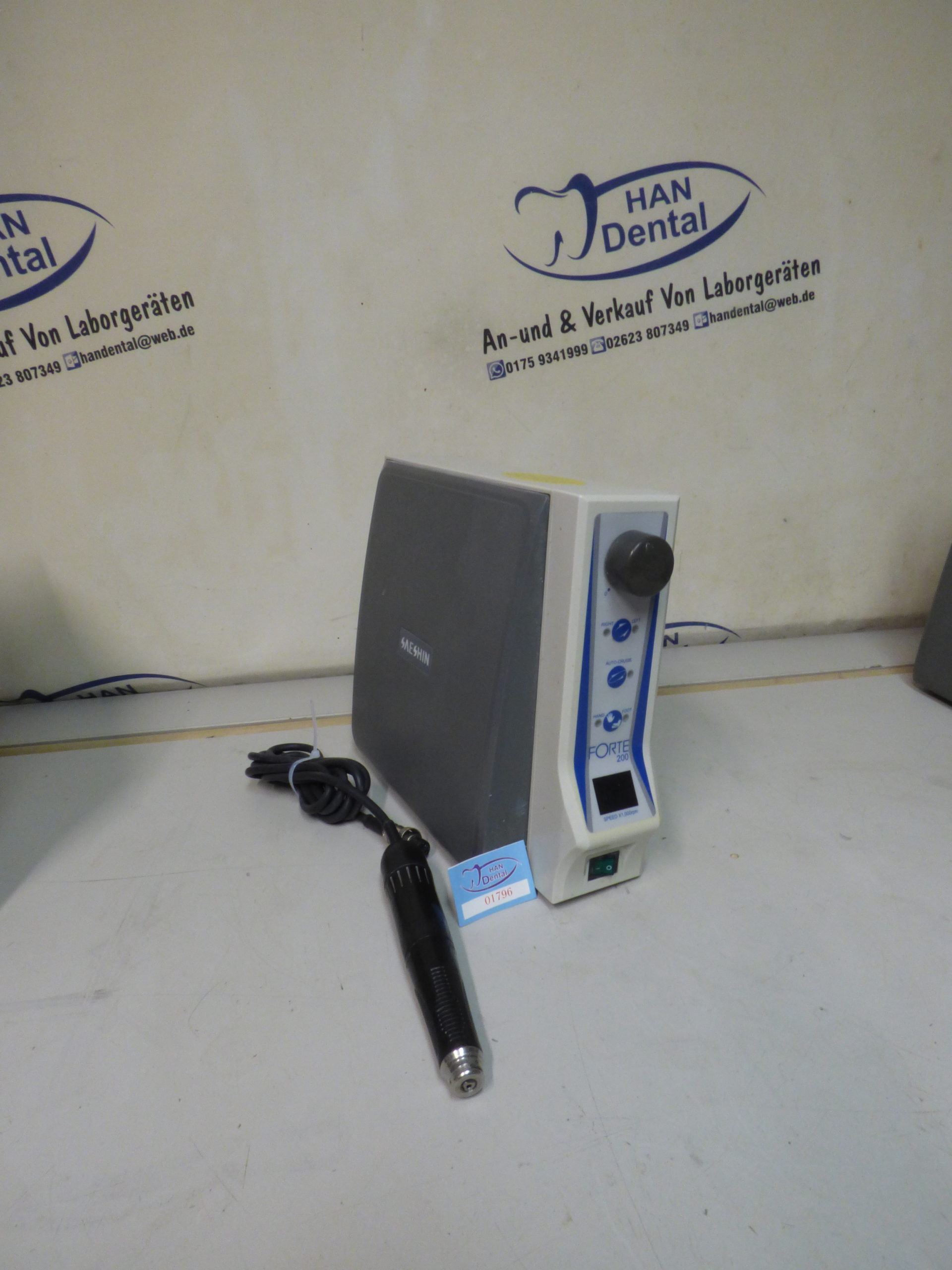 Saeshin Forte 200+Handstück 50.000U+Knieanlasser Technikmaschine 01796