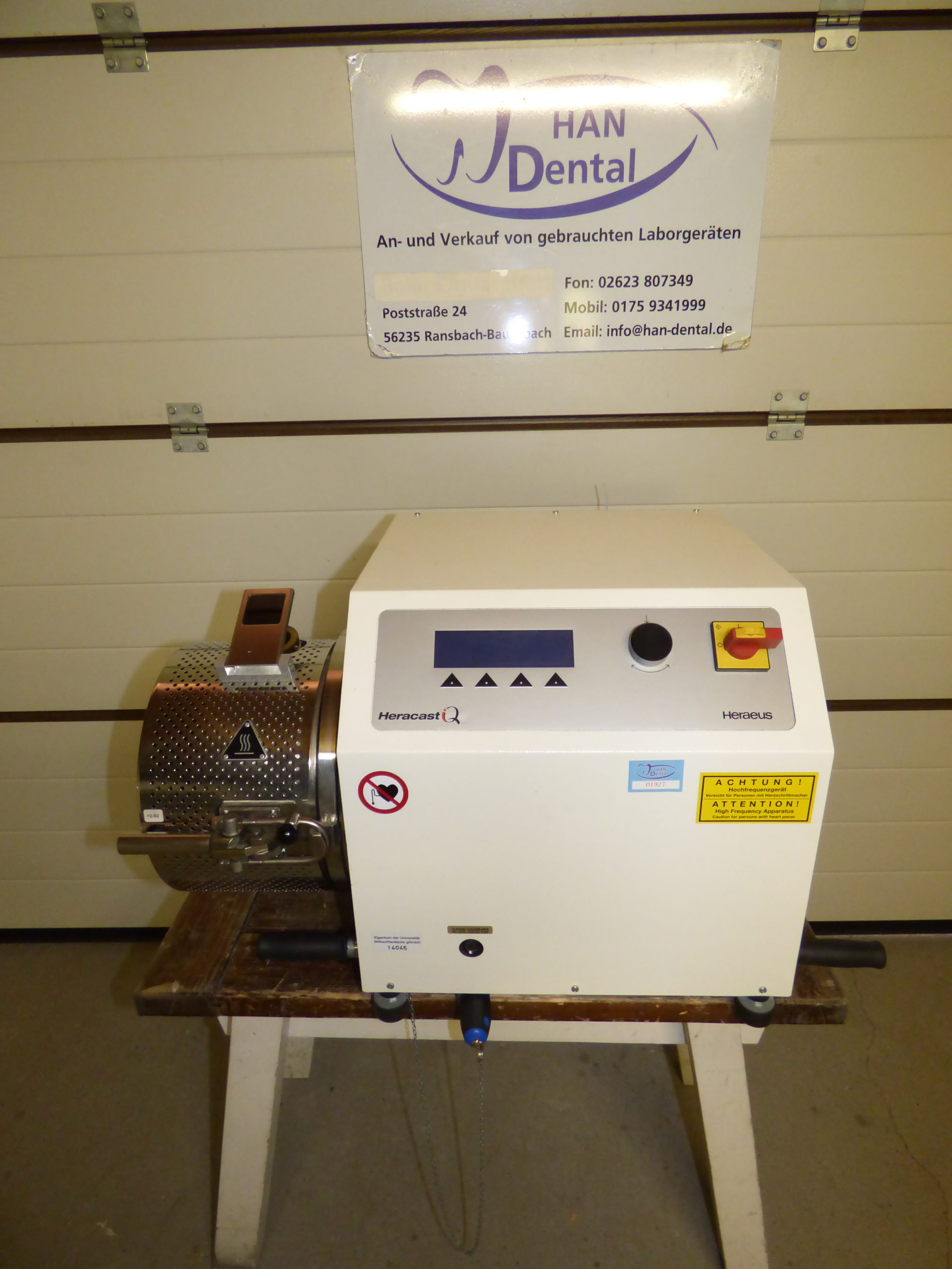 Heracast IQ Induktives Gießgerät Heraeus Kulzer Dental sowie NEU 01927