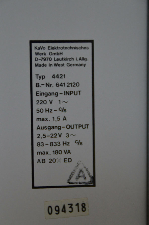 Kavo Technikmaschine, SF-Anlage mit S-Stellung, mit Handstück, #541 – Bild 5