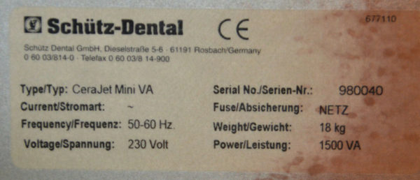 Dampfstrahler, SCHÜTZ DENTAL, Typ: Cera-Jet Mini #0178 – Bild 4