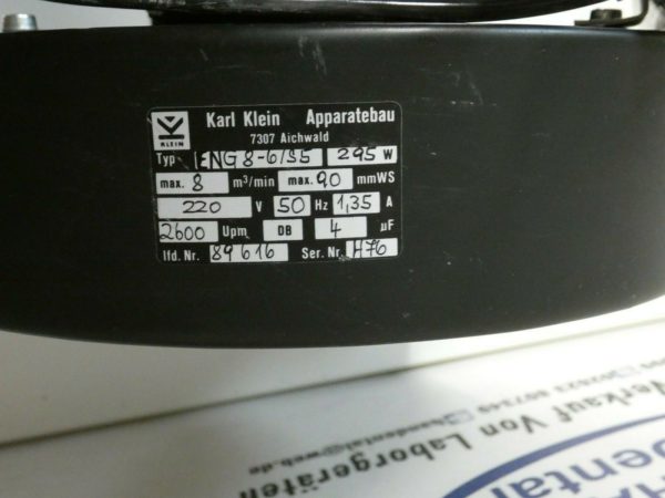 Karl Klein Apparatebau Ventilator Dental Typ:ENG 8-6/S5  Lüfter 1819 – Bild 4