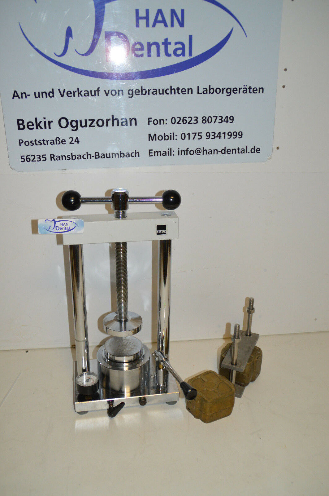 Leleux Hydraulikpresse+Küvette+Küvettenbügel Dental 1040 – Bild 3