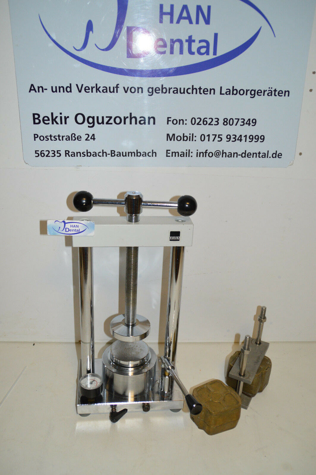 Leleux Hydraulikpresse+Küvette+Küvettenbügel Dental 1040
