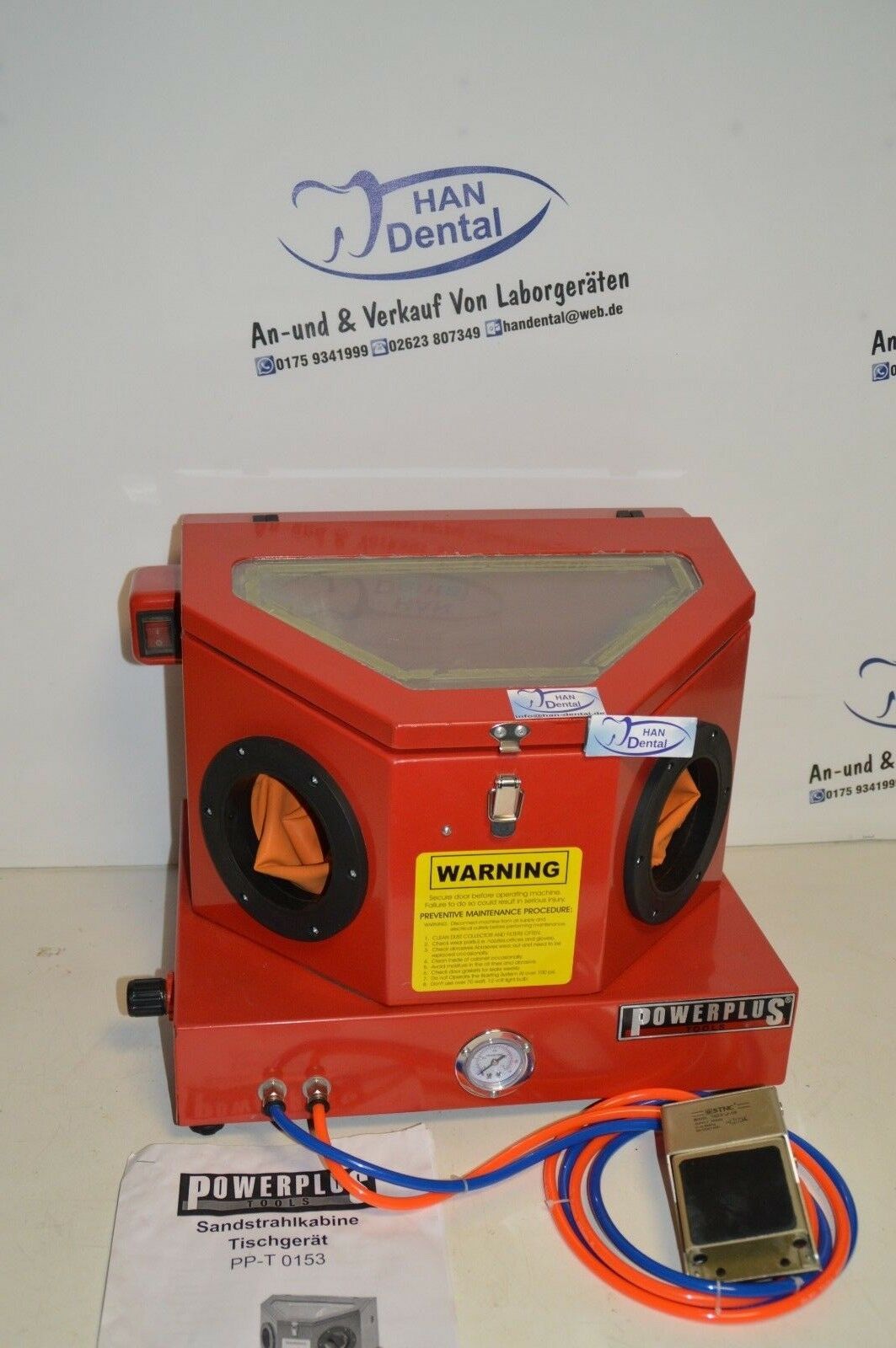 PowerPlus Tools Sandstrahlgerät Umlaufstrahler Sandstrahlkabine Tischgerät 1138