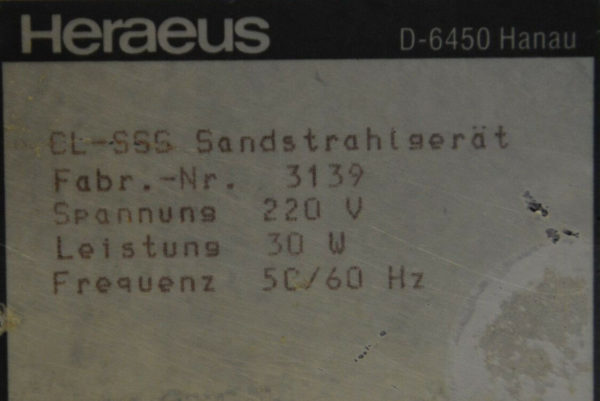 Sandstrahler, Umlaufstrahler, HERAEUS KULZER, CL-SSG, 0469 – Bild 7