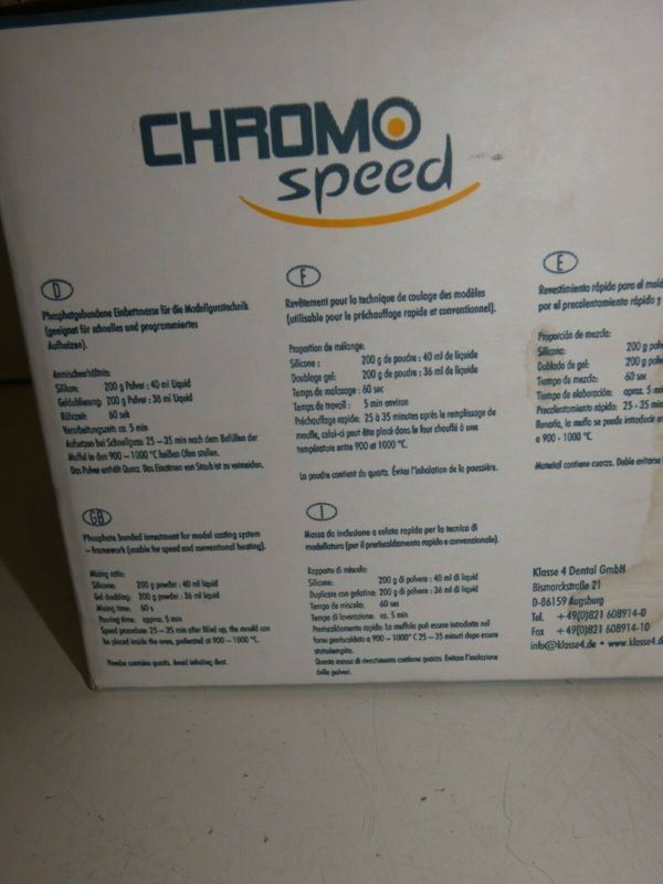 Chromo Speed Klasse 4 Einbettmasse Zahntechnik  Dental 1673 – Bild 4